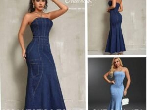 3996 VESTIDO TOMARA QUE CAÍA JEANS DO PP AO G5