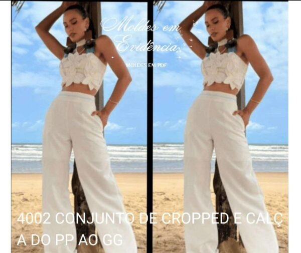 4002 CONJUNTO DE CROPPED E CALÇA DO PP AO GG