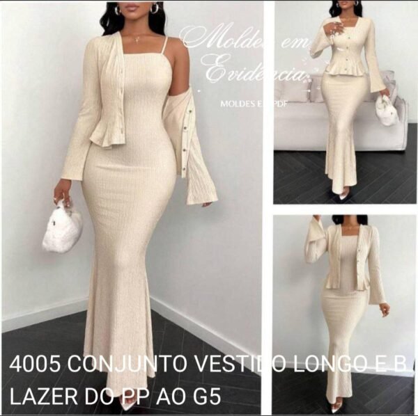 4005 CONJUNTO VESTIDO LONGO E BLAZER DO PP AO G5