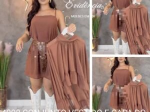 4008 CONJUNTO VESTIDO E CAPA DO PP AO G5
