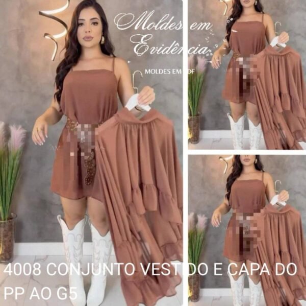4008 CONJUNTO VESTIDO E CAPA DO PP AO G5