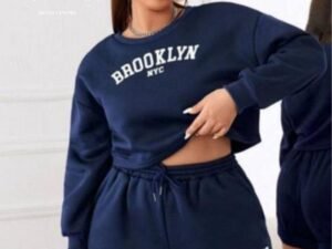 4011 CONJUNTO DE CASACO E SHORT DE MOLETOM DO P AO G5