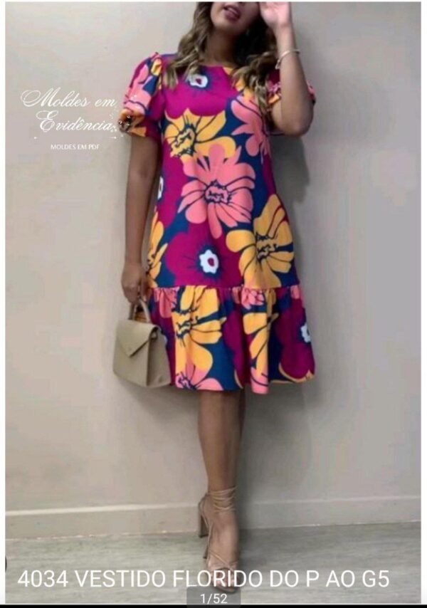 4034 VESTIDO FLORIDO DO P AO G5