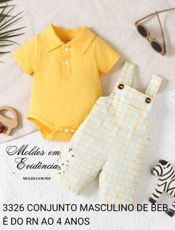 3326 CONJUNTO MASCULINO DE BEBÊ DO RN AO 4 ANOS