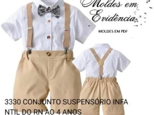 3330 CONJUNTO SUSPENSÓRIO INFANTIL DO RN AO 4 ANOS