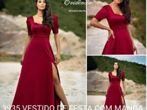 3935 VESTIDO DE FESTA COM MANGA PRINCESA DO PP AO G5