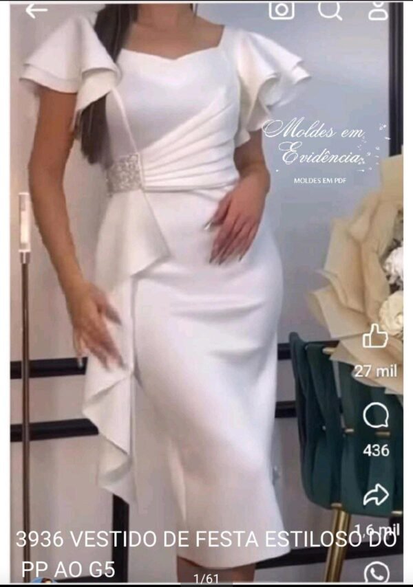 3936 VESTIDO DE FESTA ESTILOSO DO PP AO G5